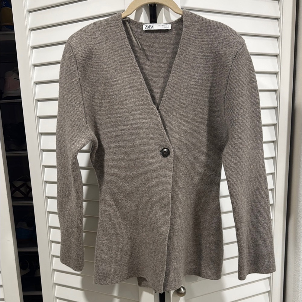 Zara Wool Blend Knit Jacket